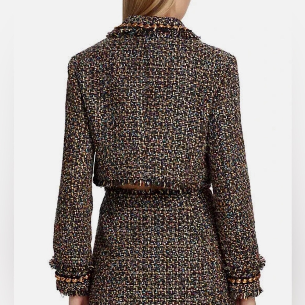 NEW! Cinq a Sept Size 2 'Odette' Cropped Confetti Tweed Jacket, Black Multi - Picture 5 of 9